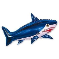 Фольгована кулька Flexmetal Міні фігура акула синя