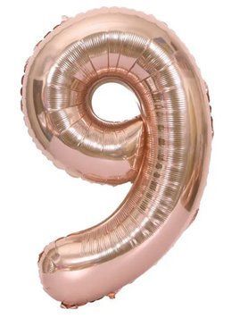 Фольгированный шар цифра &laquo;9&raquo; Rose Gold 76 см Под гелий в уп. (Китай)