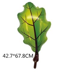 Фольгированный шар Большая фигура Дубовый лист зеленый 42х67 см (Китай)