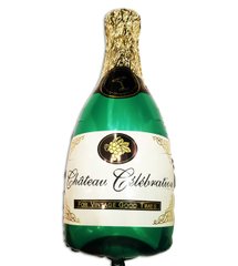 Фольгированный шар Большая фигура Бутылка шампанского (зеленая) 100*40см (Китай)