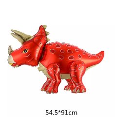 Фольгированный шар Стоячая фигура Трицератопс красный (91 см) (Китай)