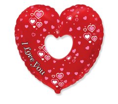 Фольгована кулька Flexmetal Міні фігура серце в серці