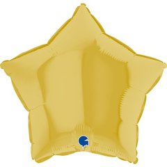 Фольгированный шар Grabo 18” Звезда Пастель Жёлтая