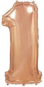 Фольгированный шар цифра &laquo;1&raquo; Rose Gold 70 см воздух (Китай)