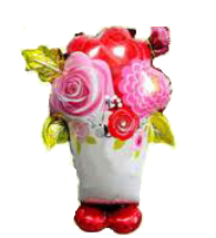 Фольгована Кулька Стояча фігура ваза з квітами 101*115 см (Китай)