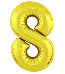 Фольгована кулька Flexmetal Slim цифра «8» Золото 40"