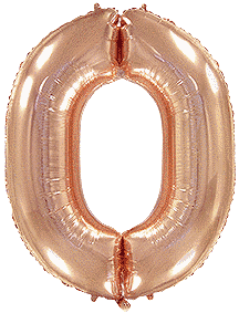 Фольгированный шар Flexmetal цифра «0» Rose Gold 40"