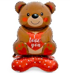 Стояча фігура Ведмедик коричневий з серцем ILU (152 см) Китай
