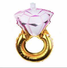 Мини фигура кольцо с розовым бриллиантом