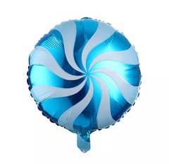 Фольгированный шар 18” круг леденец синий Китай