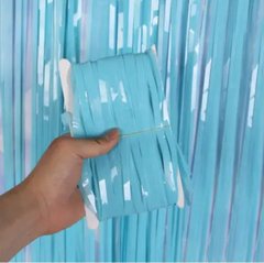 Фольгована штора для фотозон 1*2 м Блакитна (Китай)