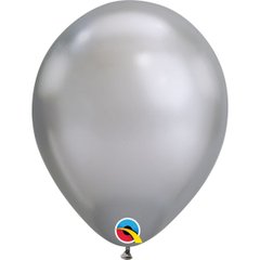 Латексна кулька Qualatex 11″ Хром Срібло / Chrome Silver (1 шт)
