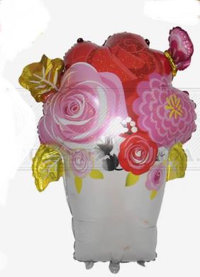 Фольгированный шар Стояча фигура ваза с цветами 101*115 см (Китай)