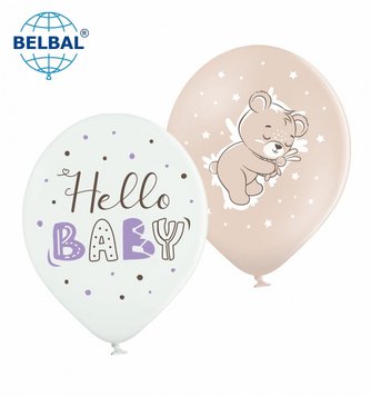 Латексна кулька Belbal 12" "Hello Baby", ведмедик (25 шт)