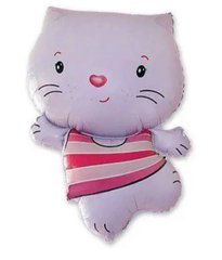 Фольгована кулька Flexmetal Міні фігура Кітті рожева у смугастій майці