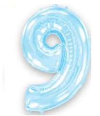 Фольгированный шар Flexmetal цифра «9» Голубой 40"