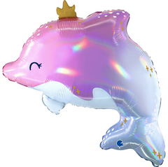 Фольгированный шар Grabo Большая фигура Сверкающий Дельфин 27" УП