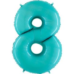Фольгированный шар Grabo цифра «8» Голубой Пастель 40" в уп