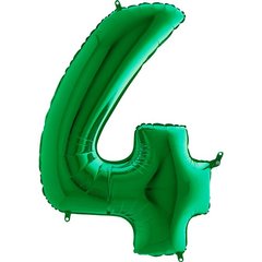 Фольгована кулька Grabo цифра «4» Зелена 40" в уп
