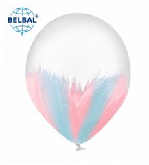 Латексный шар Belbal 12” Браш Макарун Розово-Голубой (1 шт)