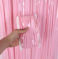Фольгована штора для фотозон 1*2 м Рожева (Китай)