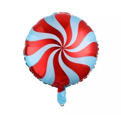 Фольгированный шар 18” круг леденец красный Китай