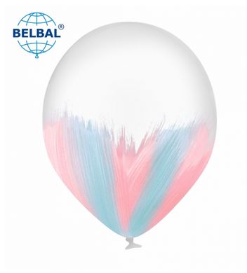 Латексна кулька Belbal 12” Браш Макарун Рожево-Блакитний (1 шт)