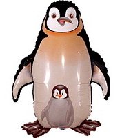 Фольгована кулька Flexmetal Міні фігура пінгвін з малюком