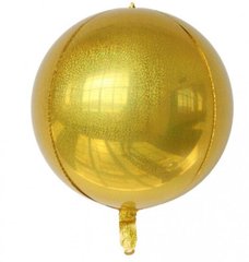 Фольгированный шар 32” Сфера Золото голограмма (Китай)