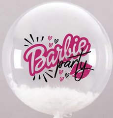 Наклейка Barbie party на 18"-20" (25х30см) + монтажка