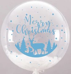 Наклейка Merry Christmas Ліс та олені на 18-20дм НР (30х30 см) + монтажка
