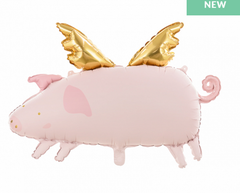 Фольгована кулька PartyDeco Велика фігура свиня з крилами Pigasus