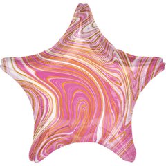 Фольгированный шар Anagram 18" звезда агат розовый pink marble