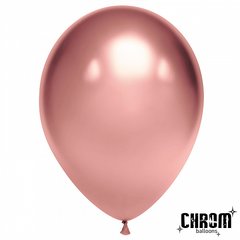 Латексна кулька Китай 5” Хром Рожеве Золото / Mirror Rose Gold (100 шт)