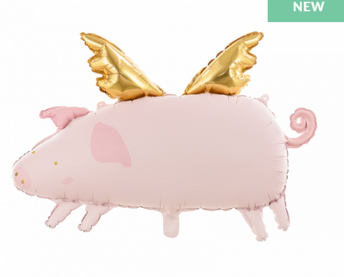 Фольгированный шар PartyDeco Большая фигура свинья с крыльями Pigasus