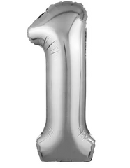 Фольгированный шар Flexmetal Slim цифра «1» Серебро 40"