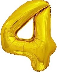 Фольгована кулька цифра «4» Золото 70 см повітря (Китай)
