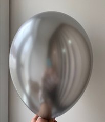 Латексна кулька Gemar 13″ Хром Cрібло / Shiny Silver #089 (50 шт)