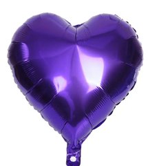 Фольгована кулька 18” Серце Фіолетове (Китай)
