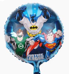 Фольгированный шар 18” круг бэтмен,супермен и зеленый фонарь Китай