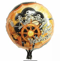 Фольгированный шар 18” круг Хэллоуин пираты скелеты Китай