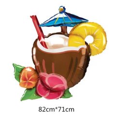 Фольгированный шар Большая фигура Коктейль в кокосе 82*71 см (Китай)
