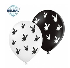 Латексна кулька Belbal 12” Біла кулька з чорним принтом PlayBoy (1 шт)