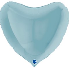 Фольгированный шар Grabo 36” Сердце Пастель Голубое