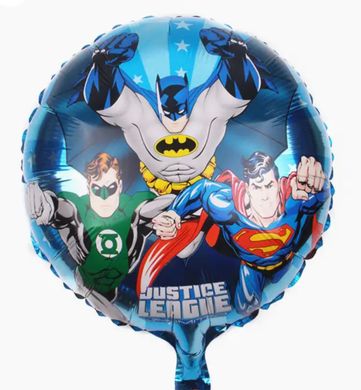 Фольгована кулька 18” круг бетмен, супермен та зелений ліхтар Китай
