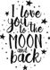 Наклейка I love you to the moon #2 + монтажка (40*30 см) - 5
