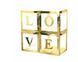 Набір коробок 30*30*30 Золото грані 4шт (+ наклейка Love)
