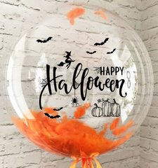 Наклейка Happy Halloween з декором Хеллоуїн на 18"-20" (16*30 см) + монтажка