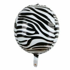 Фольгированный шар 22” Сфера зебра 55 см (Китай)
