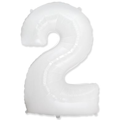Фольгована кулька Flexmetal цифра «2» Біла White 40"